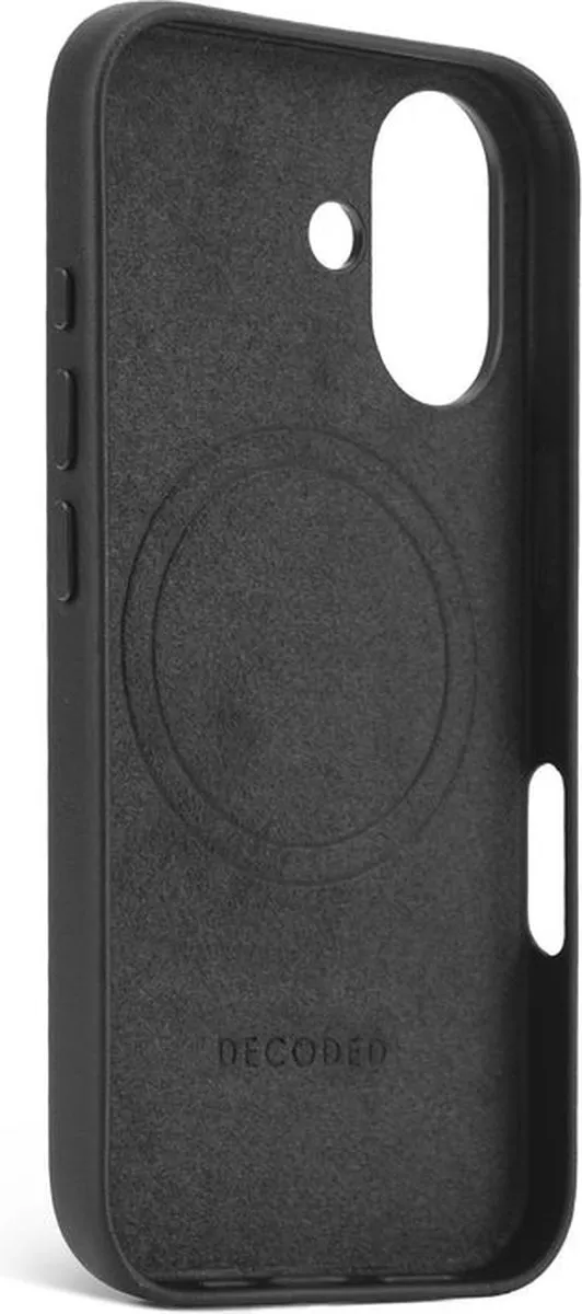 Decoded D25IPO16BC1BK Hoesje iPhone 16 - Premium Ecco Leer - Zwart