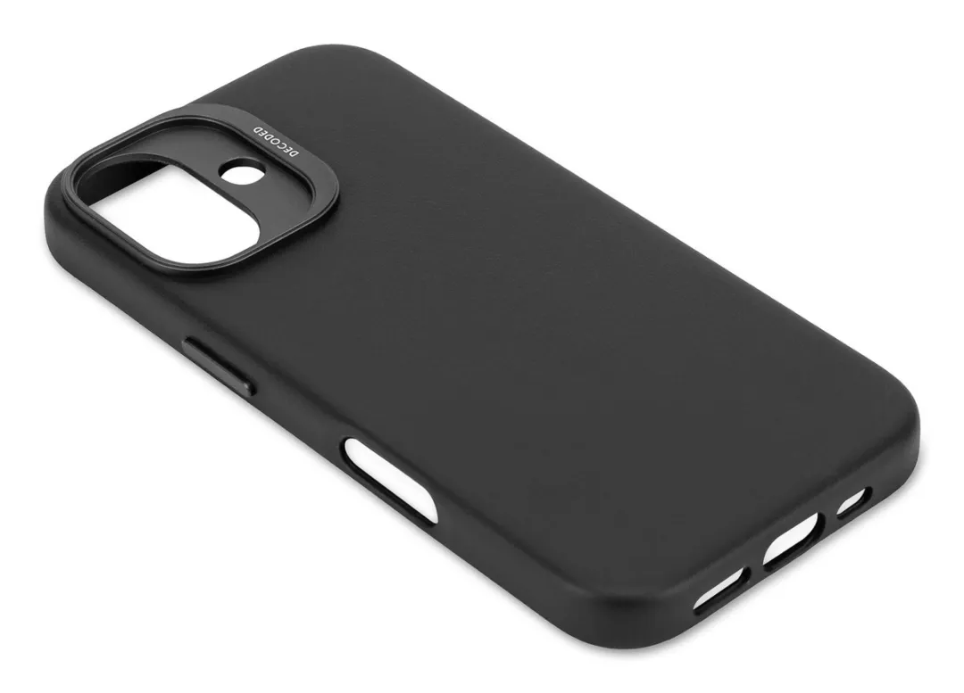 Decoded D25IPO16BC1BK Hoesje iPhone 16 - Premium Ecco Leer - Zwart