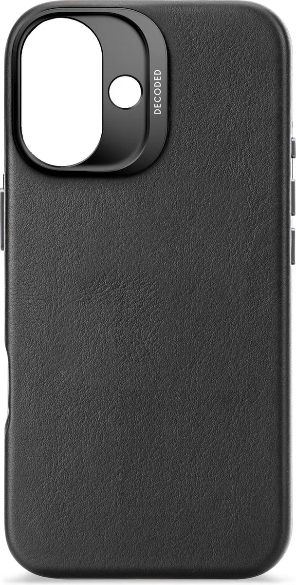 Decoded D25IPO16BC1BK Hoesje iPhone 16 - Premium Ecco Leer - Zwart