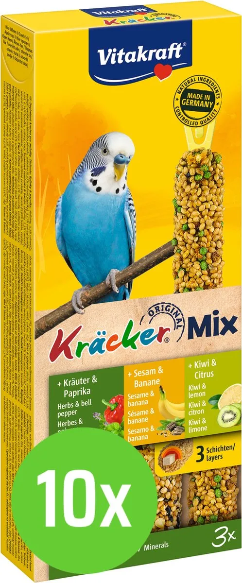 Vitakraft Parkiet Kracker Vijgen/Banaan/Sesam/Kiwi