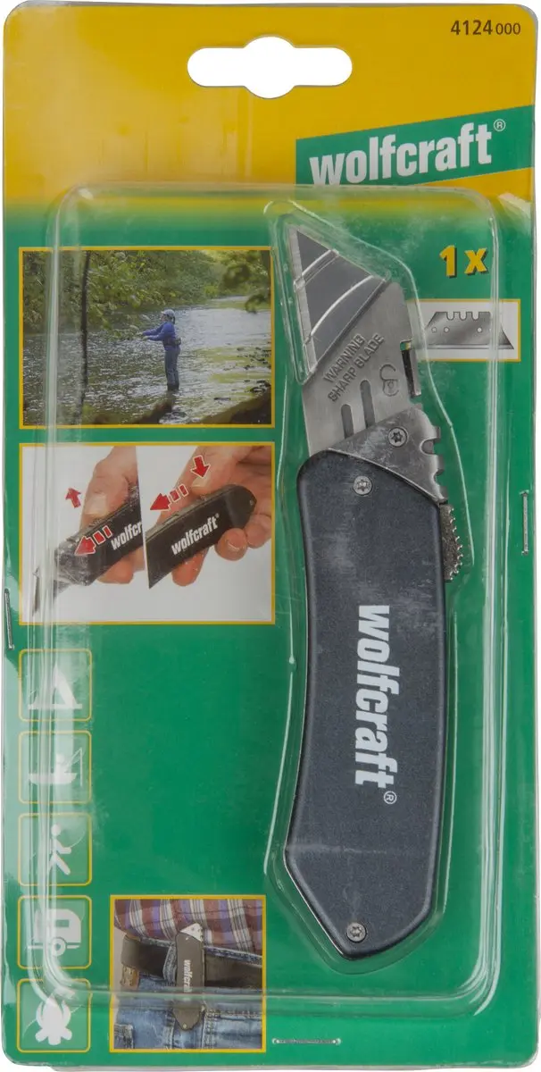 wolfcraft 4124000 Aluminium Vrijetijdsmes - Intrekbaar Mes - afbeelding 4 van 6