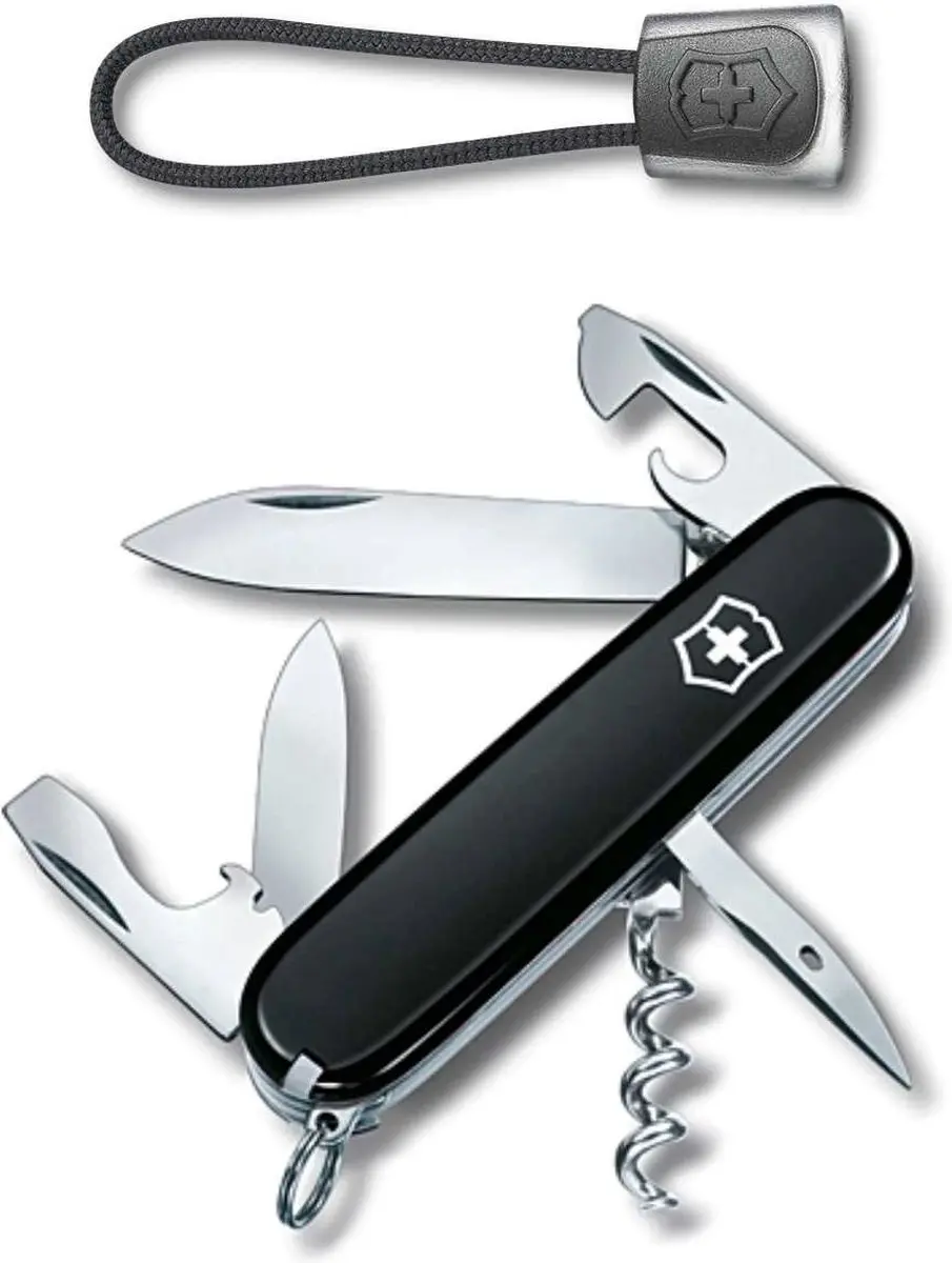Victorinox Swiss Army Spartan Multitool+lanyard 12Functies Zwart/zwart