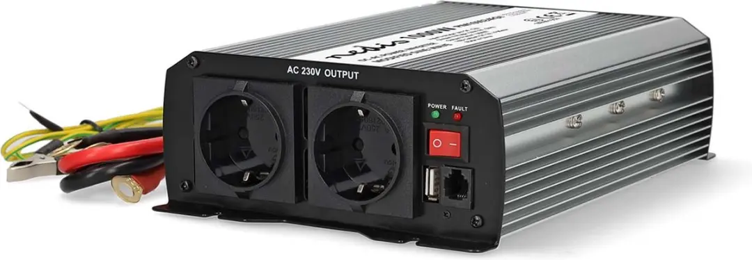 Nedis Omvormer 1000W Gemodificeerde Sinusgolf - Zilver - afbeelding 4 van 5