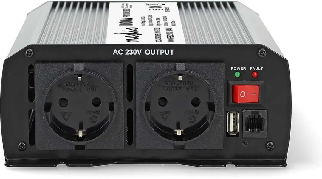 Nedis Omvormer 1000W Gemodificeerde Sinusgolf - Zilver - afbeelding 5 van 5