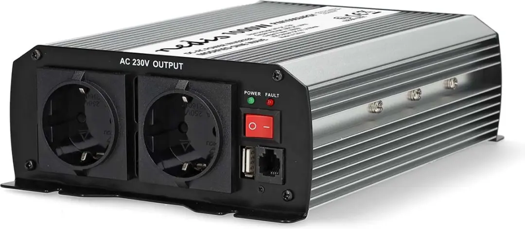 Nedis Omvormer 1000W Gemodificeerde Sinusgolf - Zilver - afbeelding 2 van 5