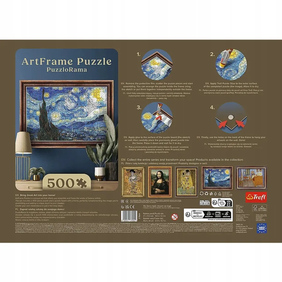 Trefl Puzzel Sterrennacht Van Gogh 500 Stuks - met Lijst
