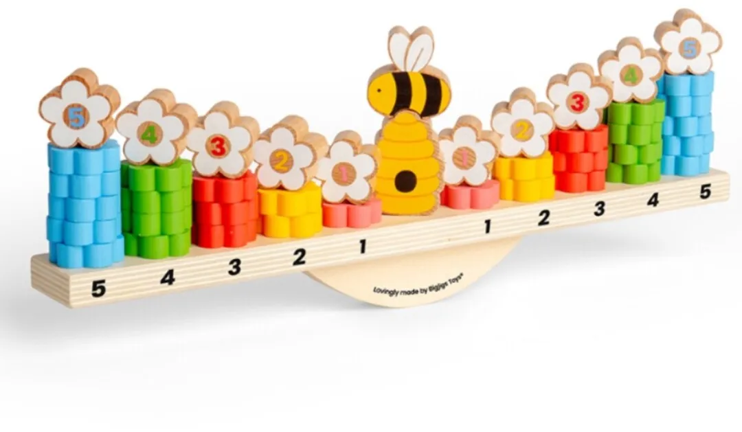 BIGJIGS Telbord Balans Bloemetjes en bijtje 44dlg - Meerdere kleuren
