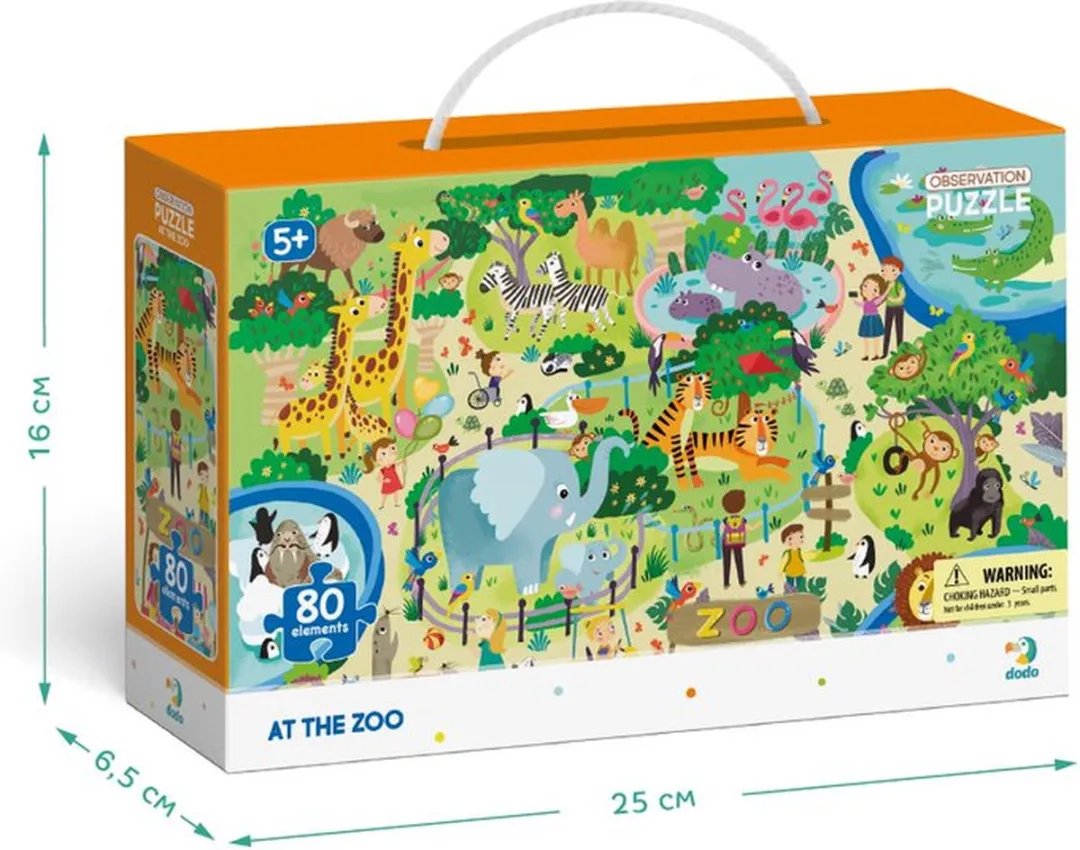 Dodo Toys Puzzel Dieren - 80 stukjes voor kinderen vanaf 4 jaar - 31x45 cm