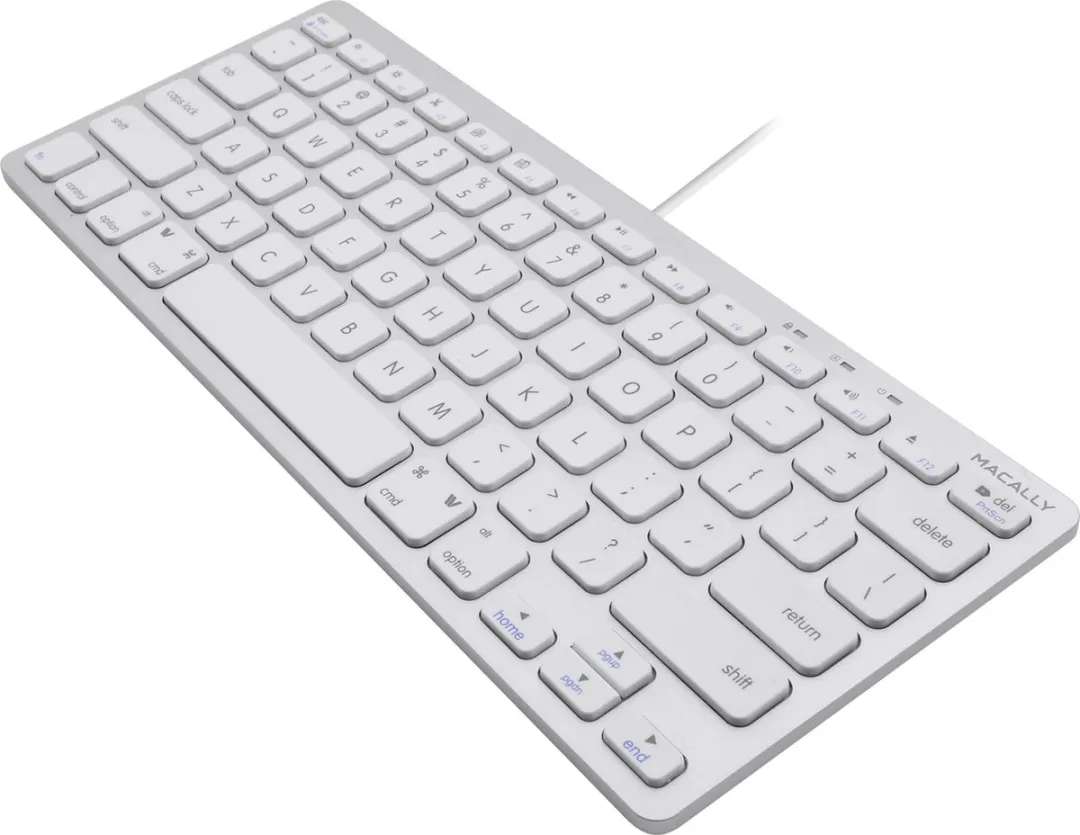 Macally SLIMKEYCA Compact USB-toetsenbord - Wit/Zilverkleurig - afbeelding 6 van 6
