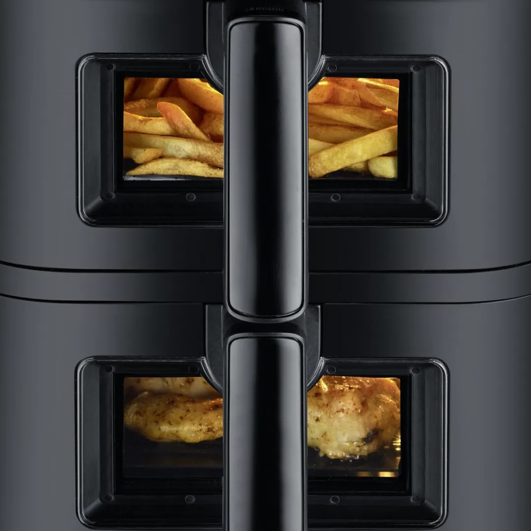Severin FR 2468 S-Fry Duo Stack Airfryer - 2x 5,5L - Zwart - afbeelding 6 van 6