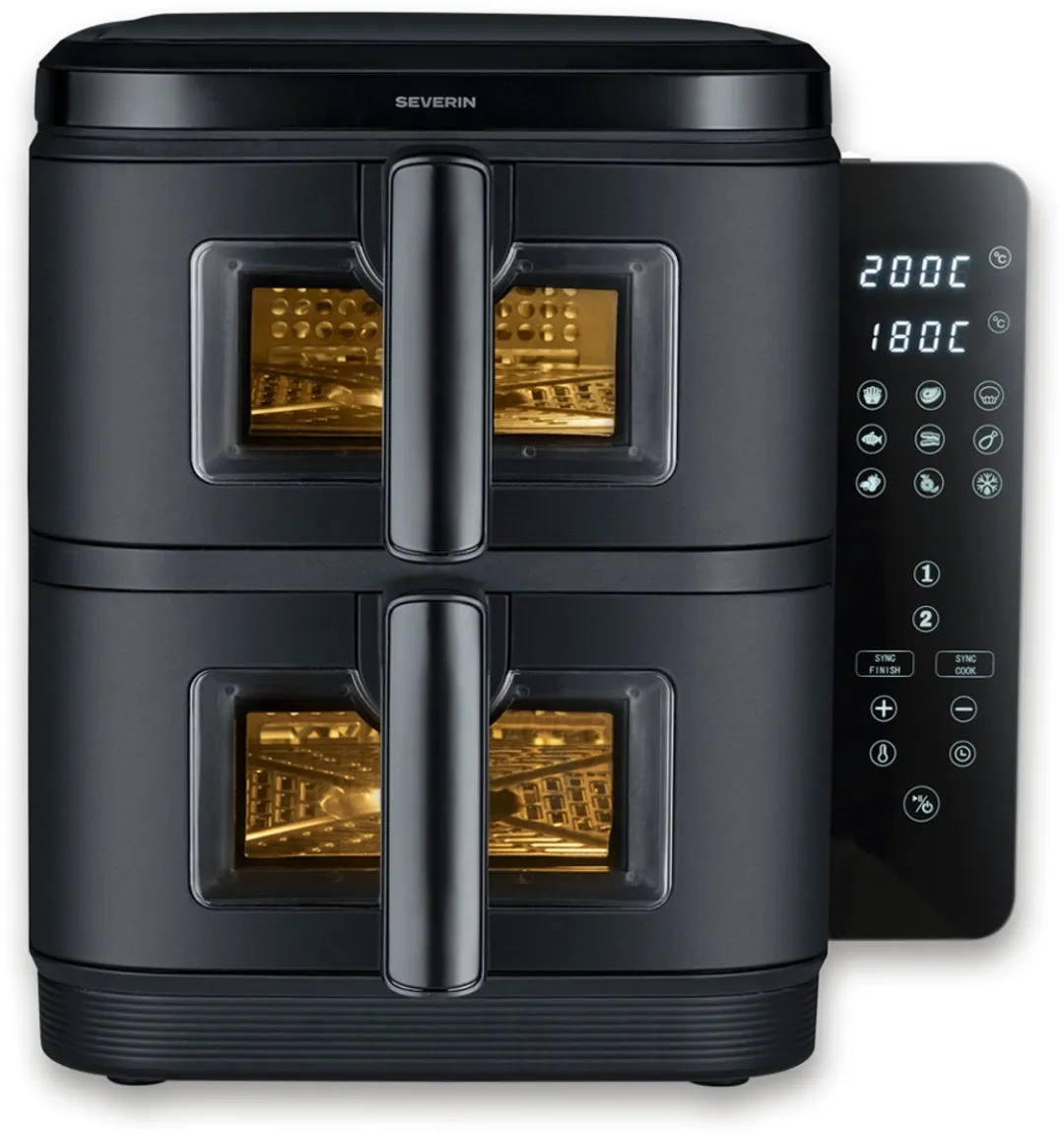 Severin FR 2468 S-Fry Duo Stack Airfryer - 2x 5,5L - Zwart