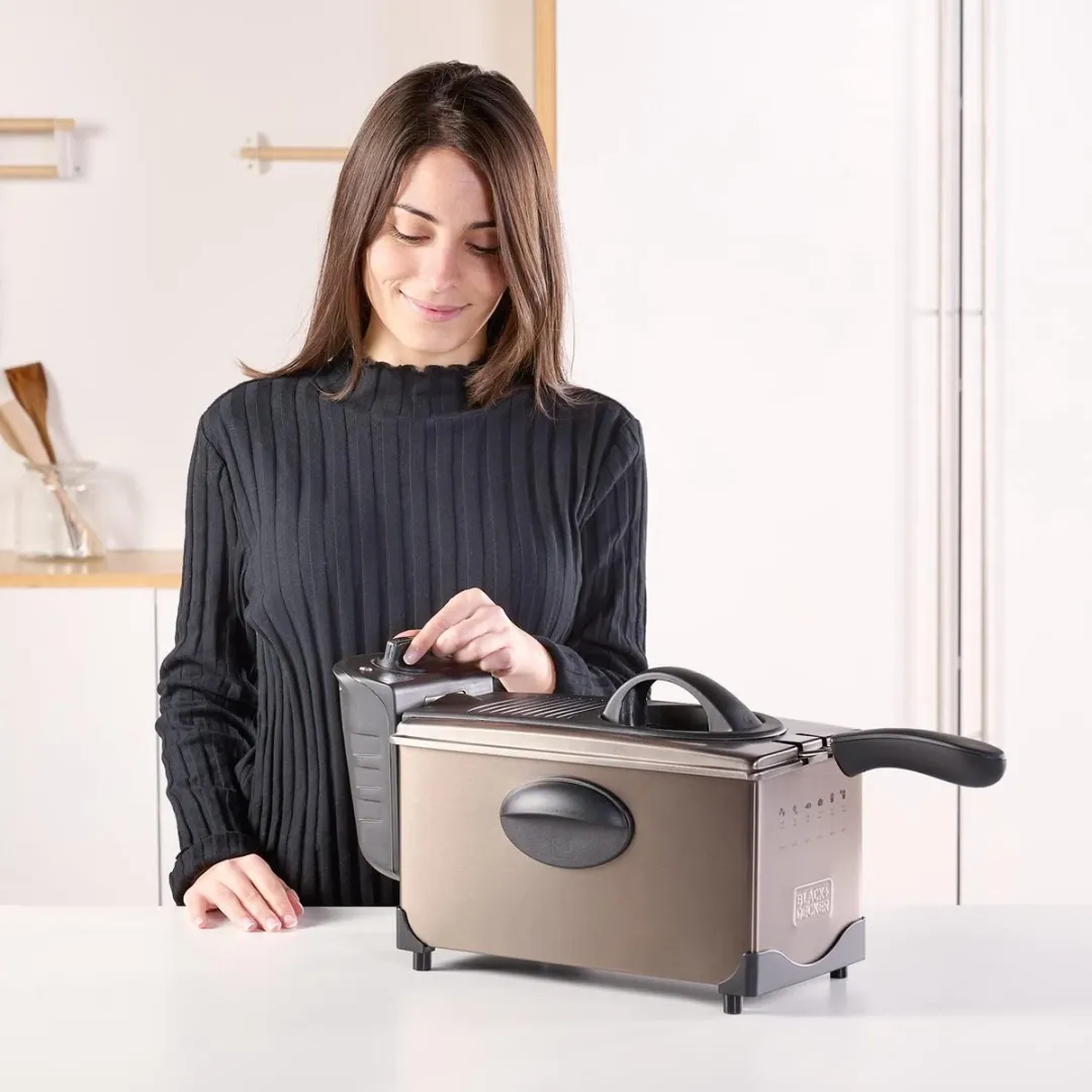 BLACK+DECKER BXDF2100E Elektrische Friteuse 2100W 3L - Roestvrij staal