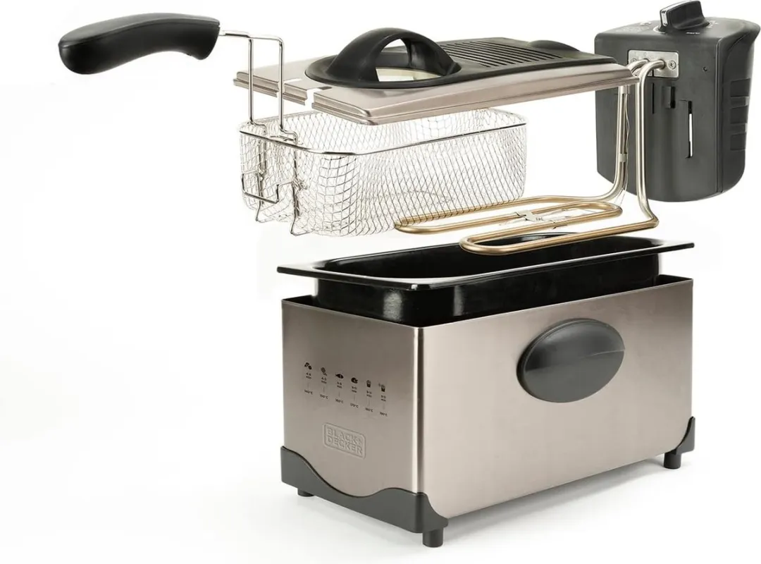 BLACK+DECKER BXDF2100E Elektrische Friteuse 2100W 3L - Roestvrij staal