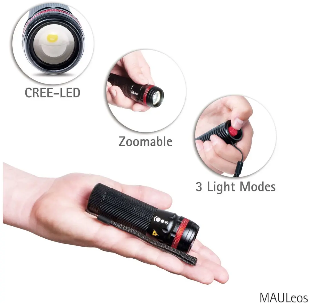 MAUL MAULeos LED Zaklamp 10,5 cm - Zwart - afbeelding 5 van 6