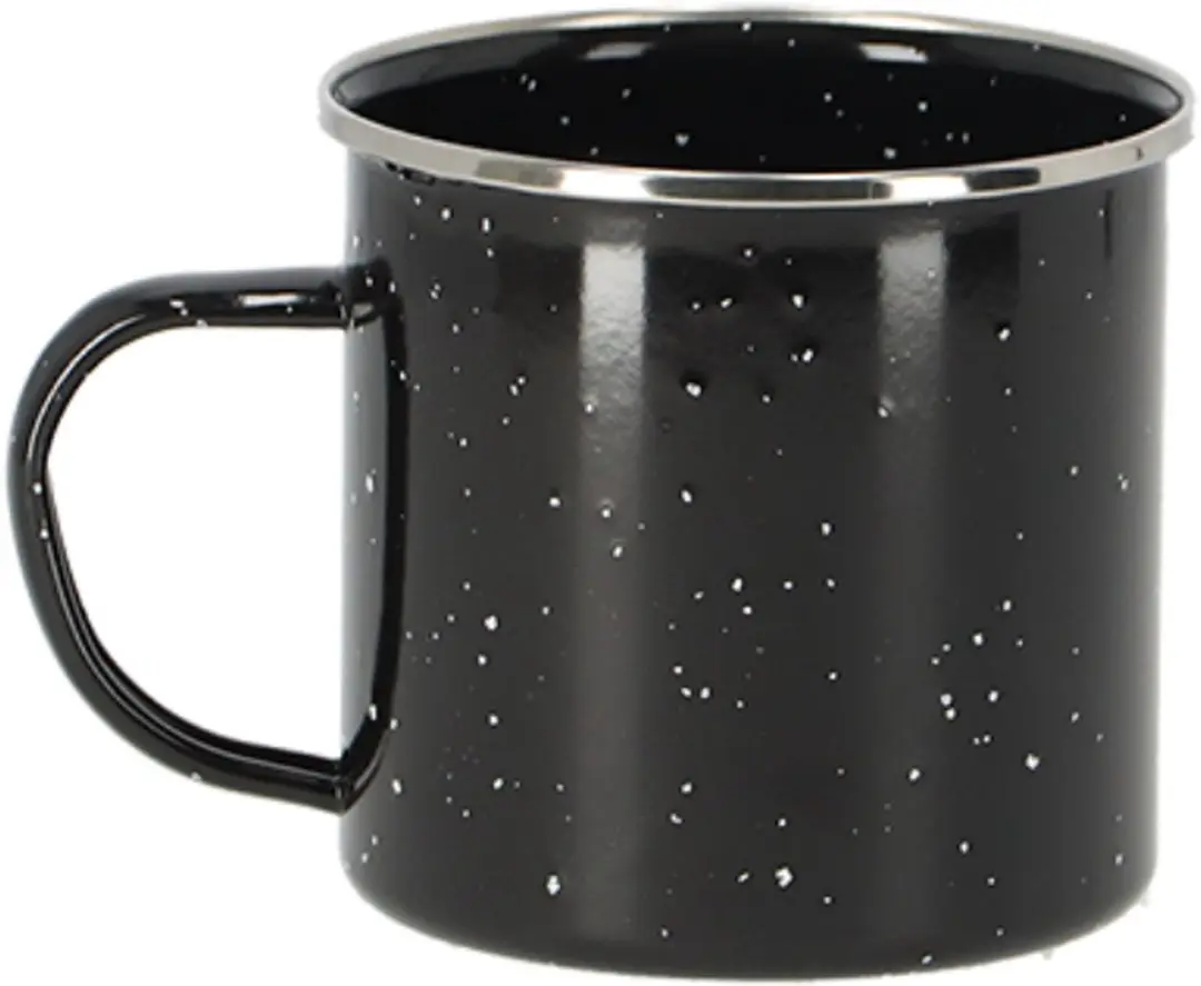 Esschert Design Emaille Mok 500ml - Buiten Koken - Zwart - afbeelding 5 van 6