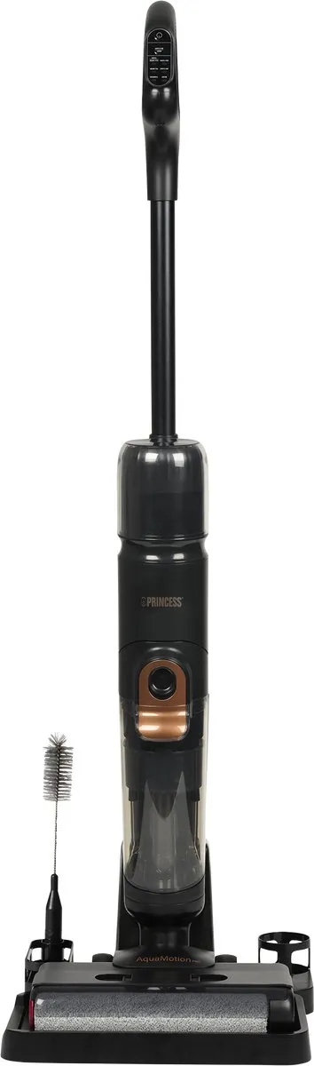 Princess 337020 AquaMotion Pro Vloerreiniger 4-in-1 - Draadloos – DC-motor – 21,6 V, wast en droogt tegelijkertijd - elektrische dweil - Reinigingsmachine - Floor washer - 25 minuten accuduur