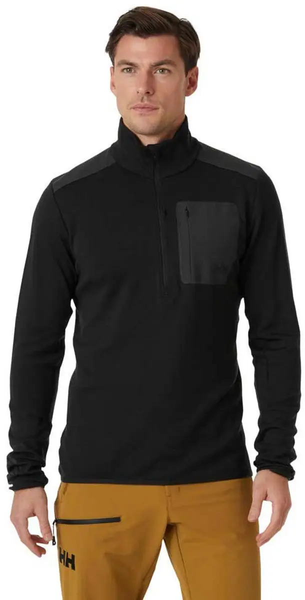 Helly Hansen Lifa Merino Sweatshirt Met Halve Rits Zwart 2XL Man