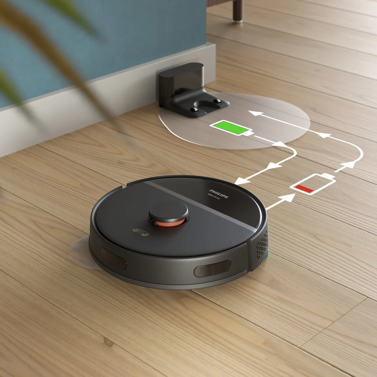 Philips HomeRun Aqua XU3000/01 Robotstofzuiger - Zwart