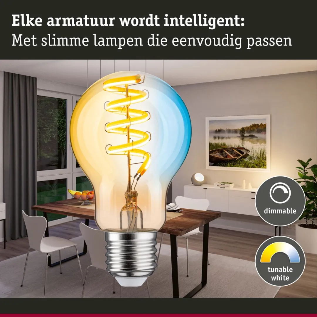 Paulmann Filament LED-gloeilamp E27 600lm 7,5W Tunable White - 3 Stuks - Goud - afbeelding 6 van 6
