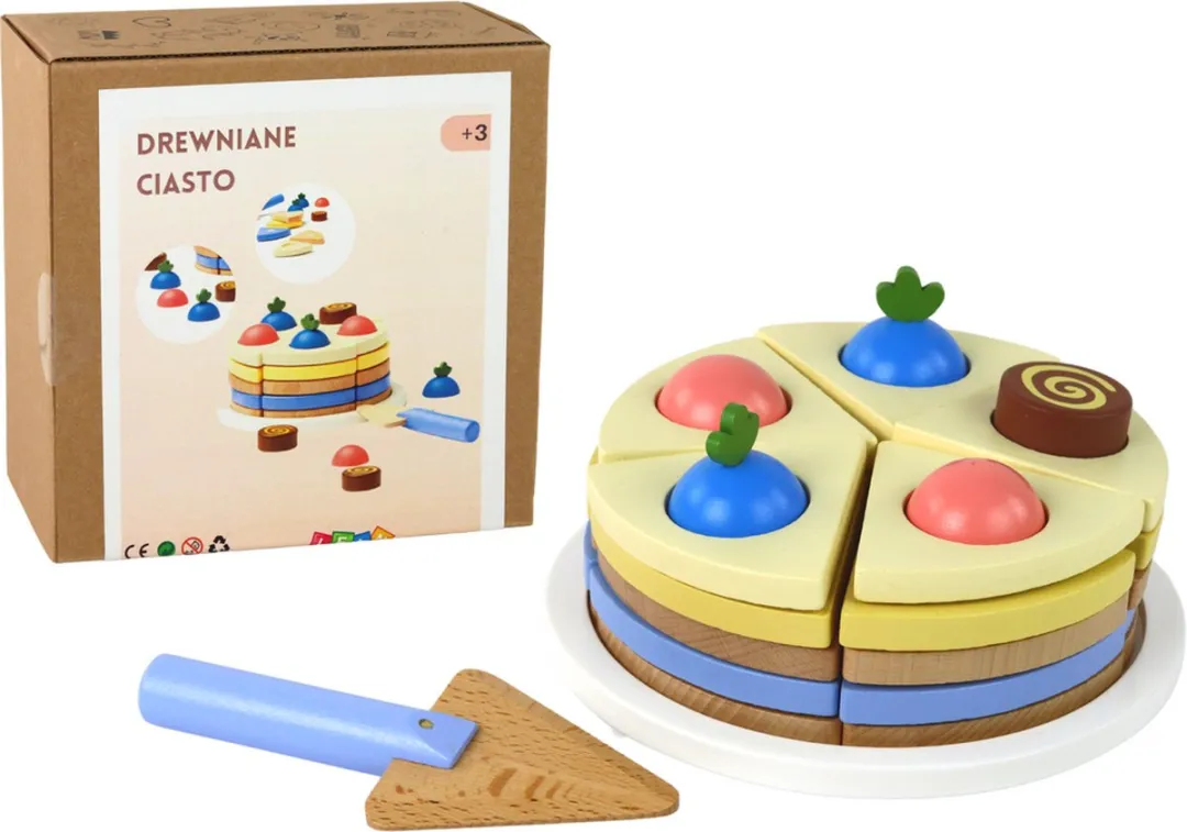 Lean Toys Houten Speeltaartset 8-delig - Multi Color