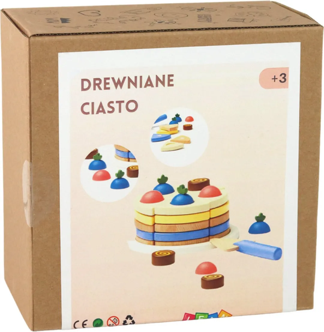 Lean Toys Houten Speeltaartset 8-delig - Multi Color