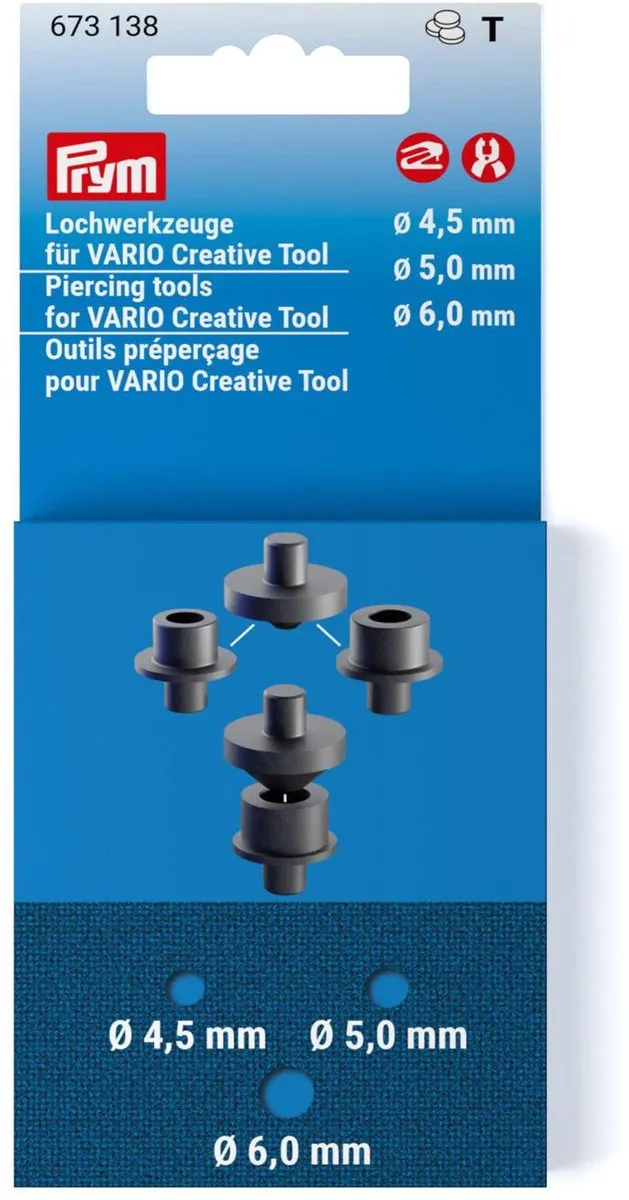 Prym Vario Creat. Ponsstempels 4,5-6,0mm - Uni