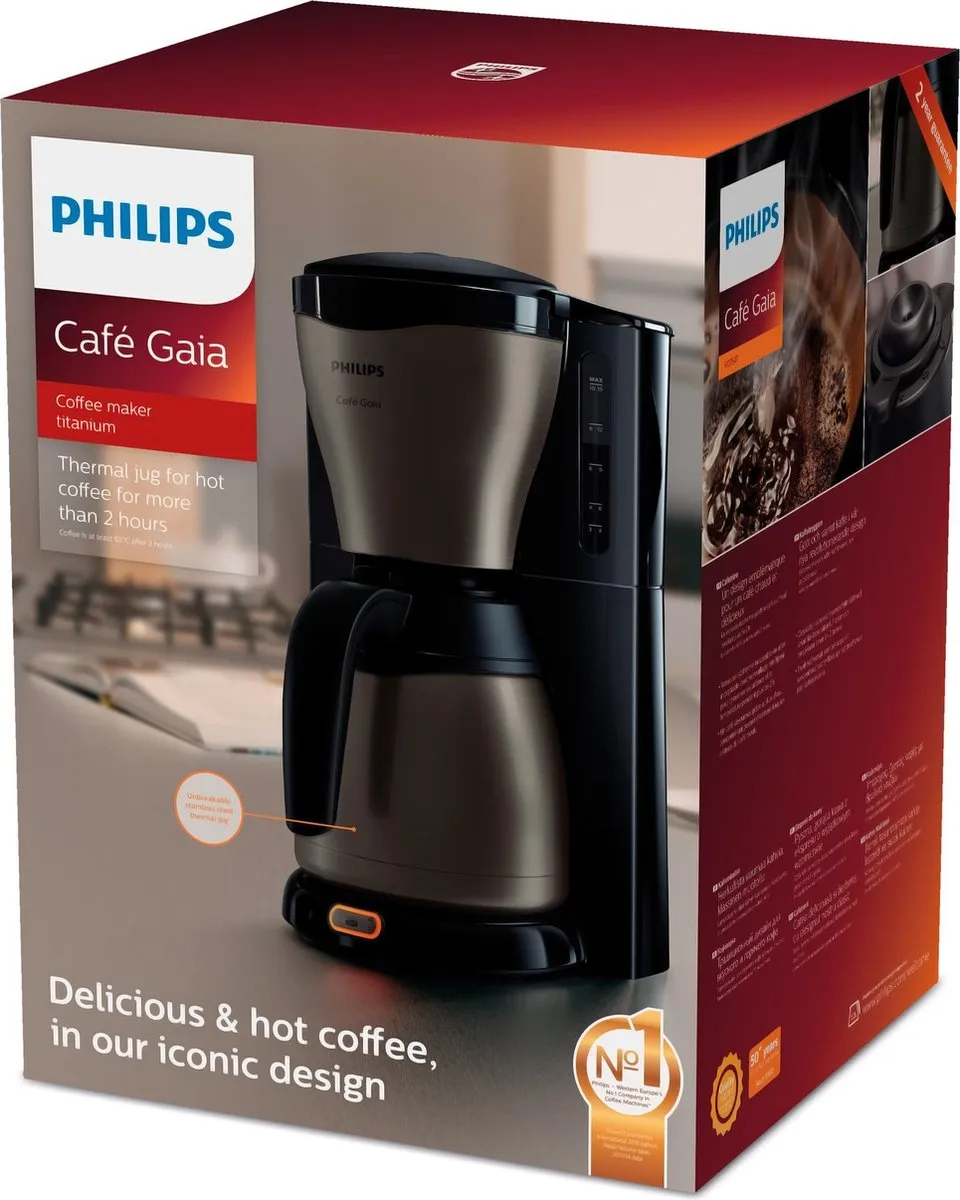 Philips Café Gaia HD7547/80 Koffiezetapparaat - 12 Kopjes - Blauw