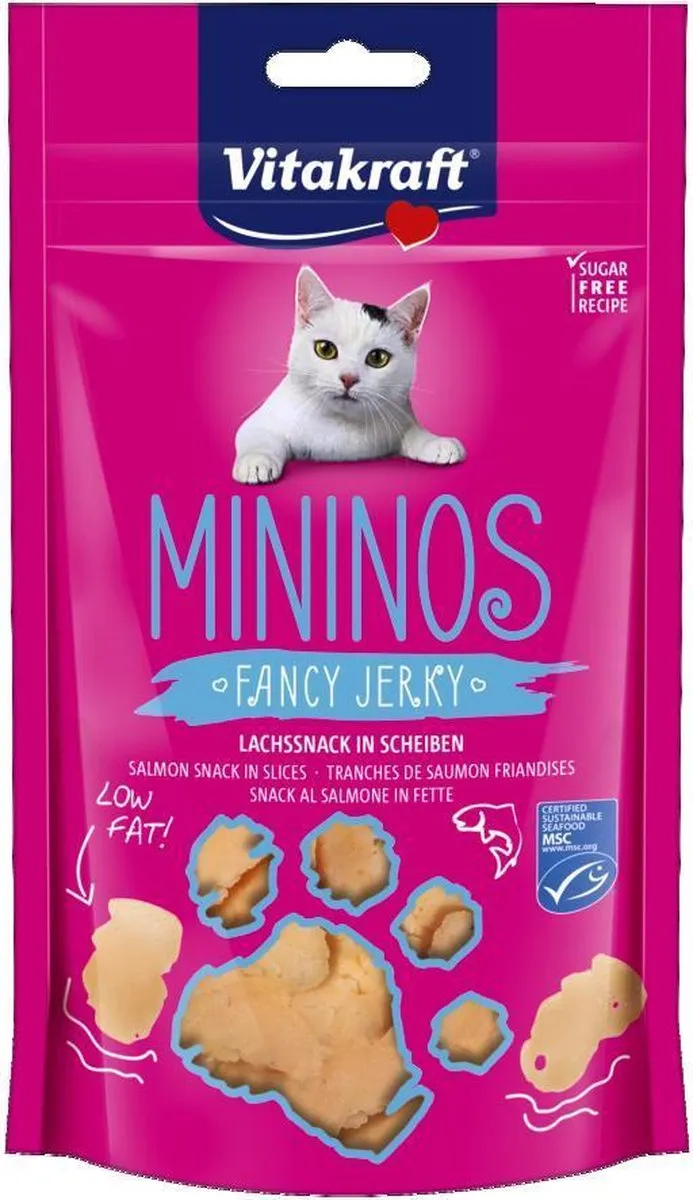 Vitakraft Mininos Fancy Jerky Zalm Kattensnack 40g