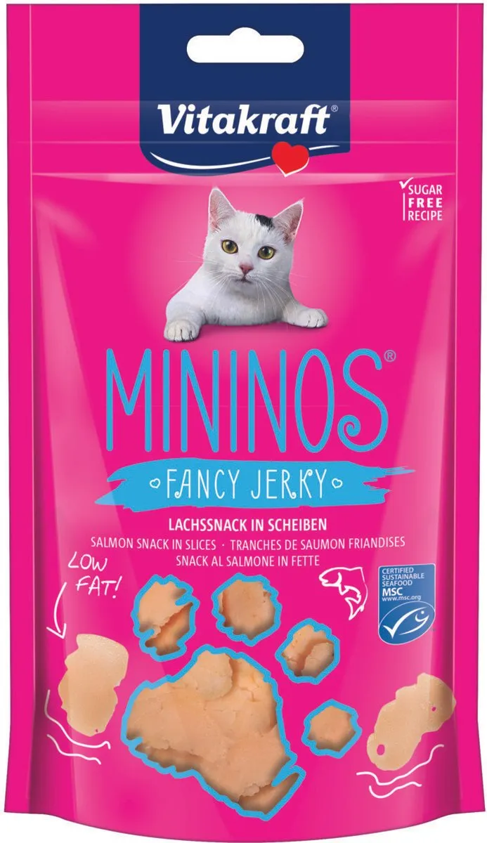 Vitakraft Mininos Fancy Jerky Zalm Kattensnack 40g