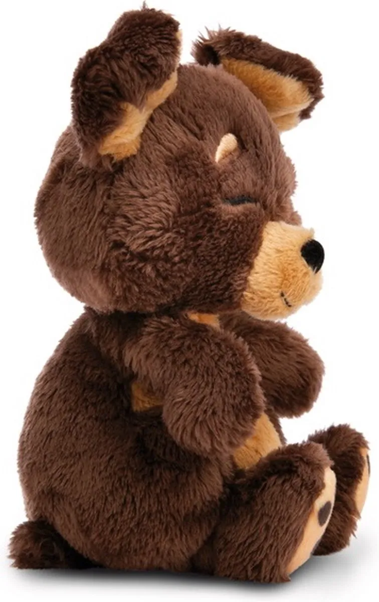 Nici Hond Slaapt In Mand Teddy 12cm - Bruin