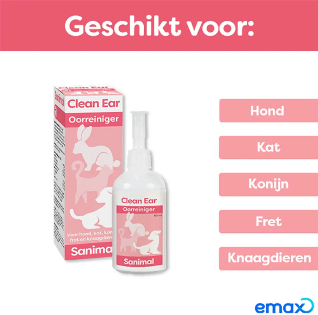 Sanimal Clean Ear Oorreiniger 60ml - afbeelding 6 van 6
