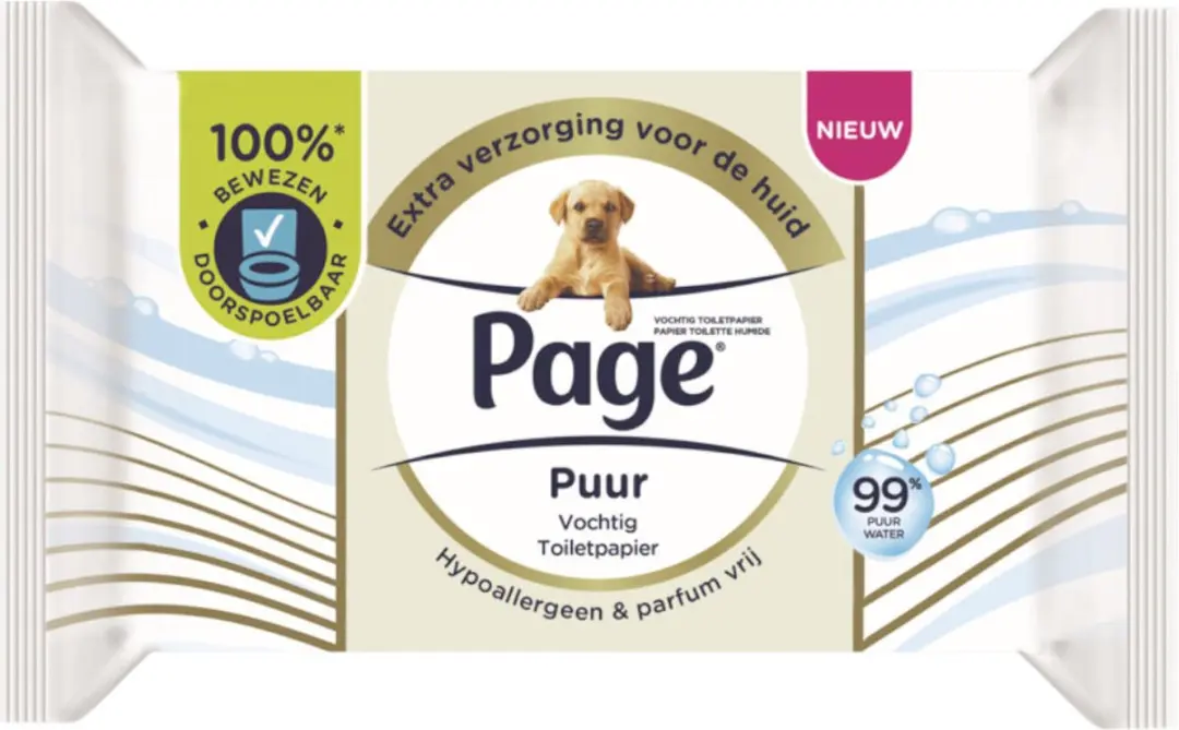 Page Vochtig Toiletpapier Puur