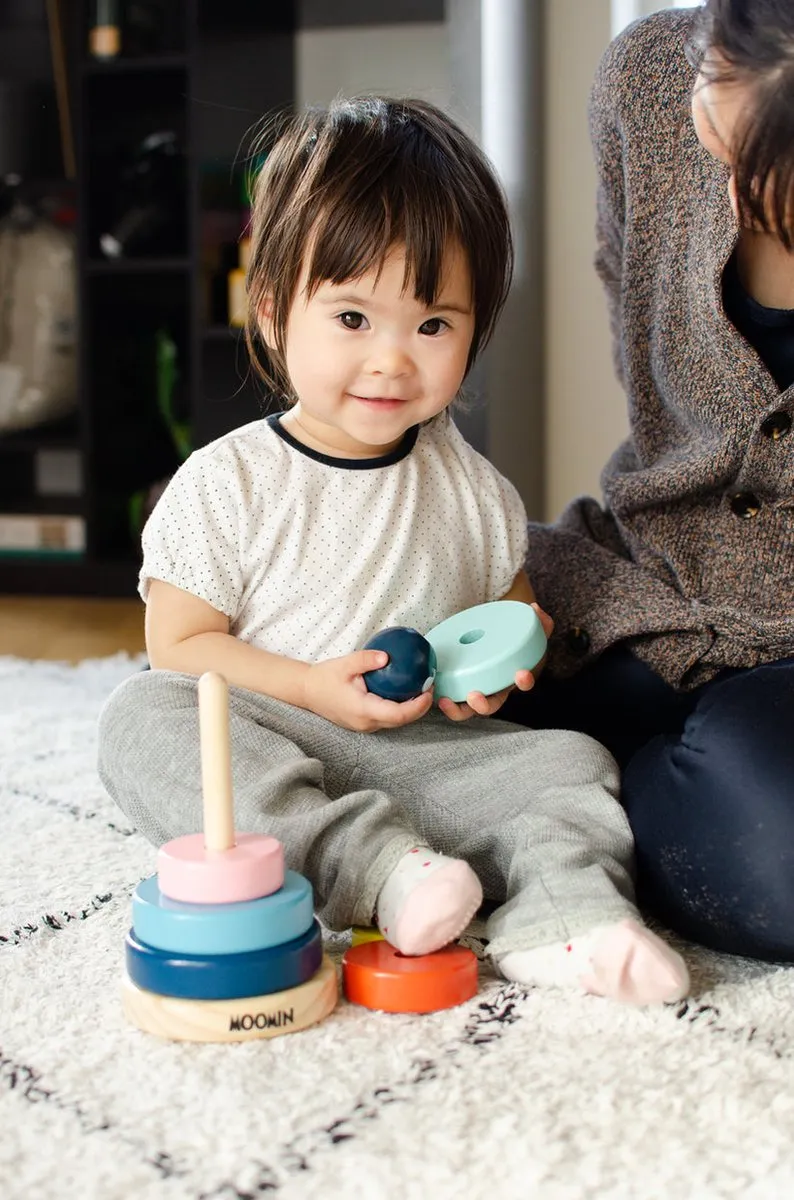 Barbo Toys Moomin - Stacking Rings, 2 jaar, Hout, Blauw, Groen, Roze, Rood, Geel