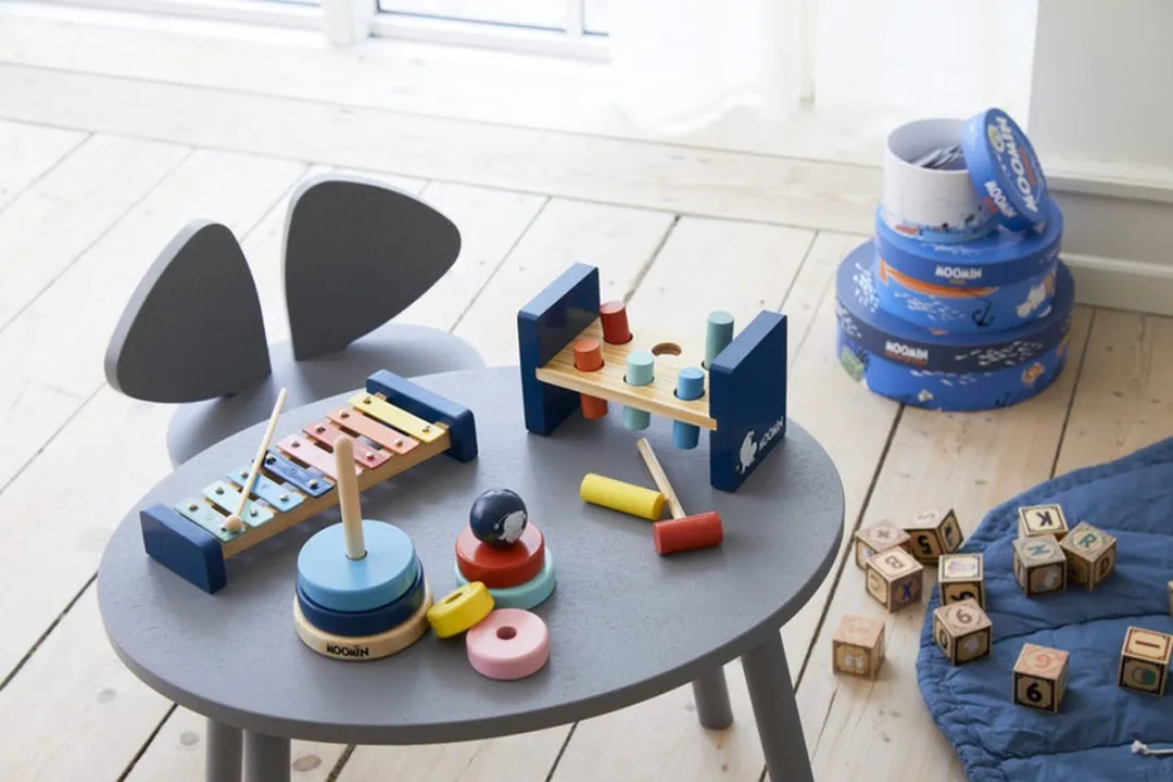 Barbo Toys Moomin - Stacking Rings, 2 jaar, Hout, Blauw, Groen, Roze, Rood, Geel