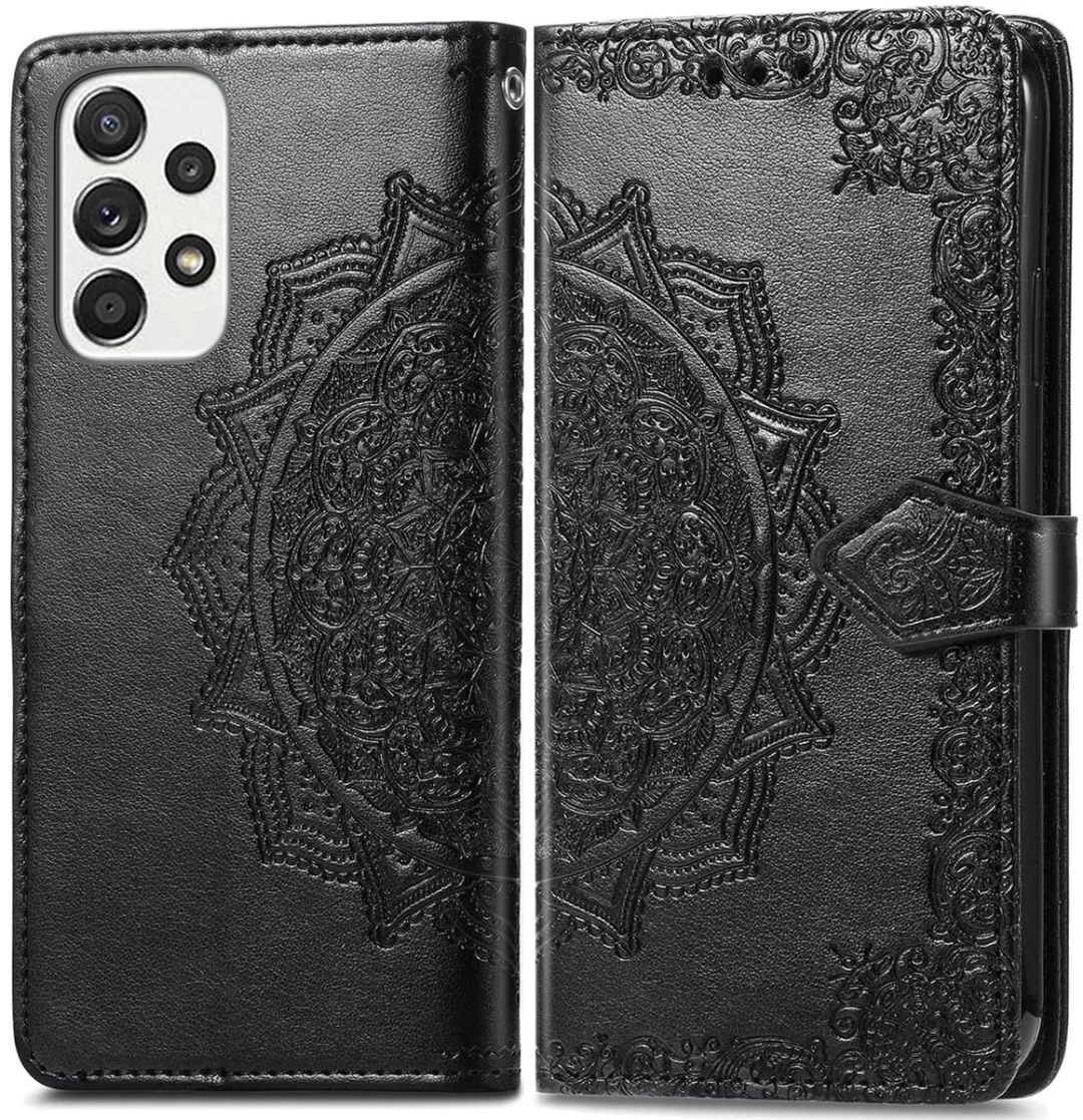 Imoshion Hoesje Samsung Galaxy A33 Mandala Bookcase - 3 Stuks - Zwart