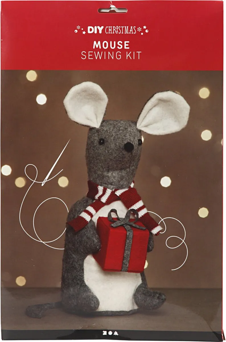 Creativ Company DIY Kerstmuis 30cm - Multicolor