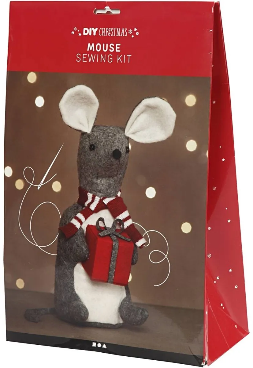 Creativ Company DIY Kerstmuis 30cm - Multicolor