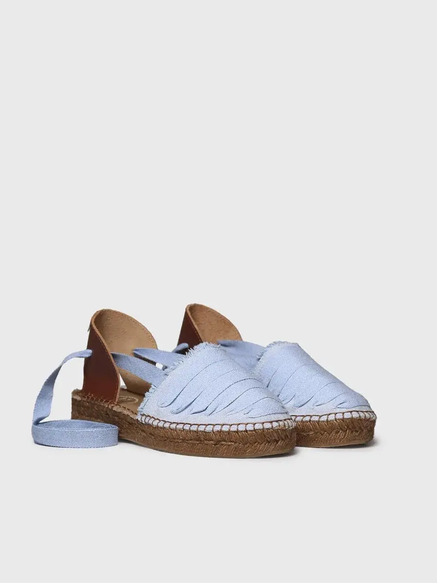 Platte espadrilles voor dames met linten