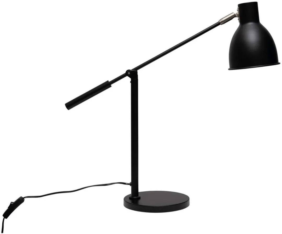 MAULfinja Bureaulamp - Metaal - Zwart - E27 Fitting - Verstelbare Arm - Stijlvol Design - Tafellamp