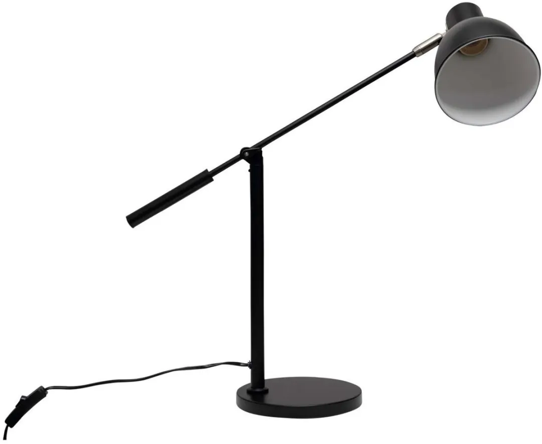 MAULfinja Bureaulamp - Metaal - Zwart - E27 Fitting - Verstelbare Arm - Stijlvol Design - Tafellamp