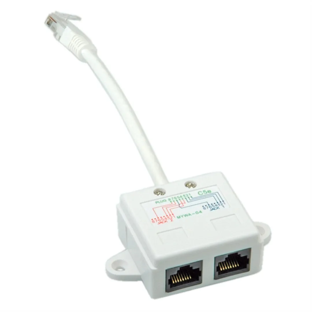 Value T-Adapter Cat.5e - 2x RJ45 - Wit