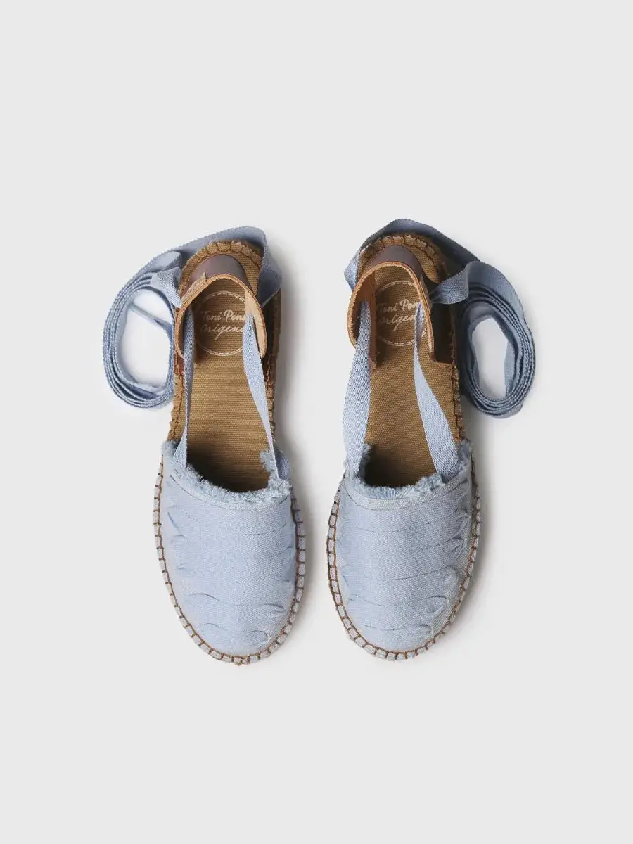 Platte espadrilles voor dames met linten