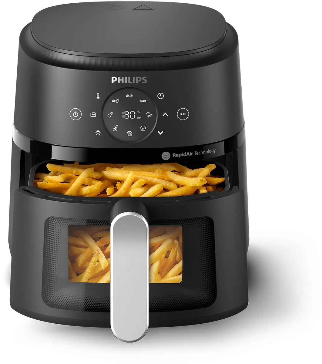 Philips 2000 Series NA211/00 Heteluchtfriteuse 3,2L - 1300W - Zwart/Zilver