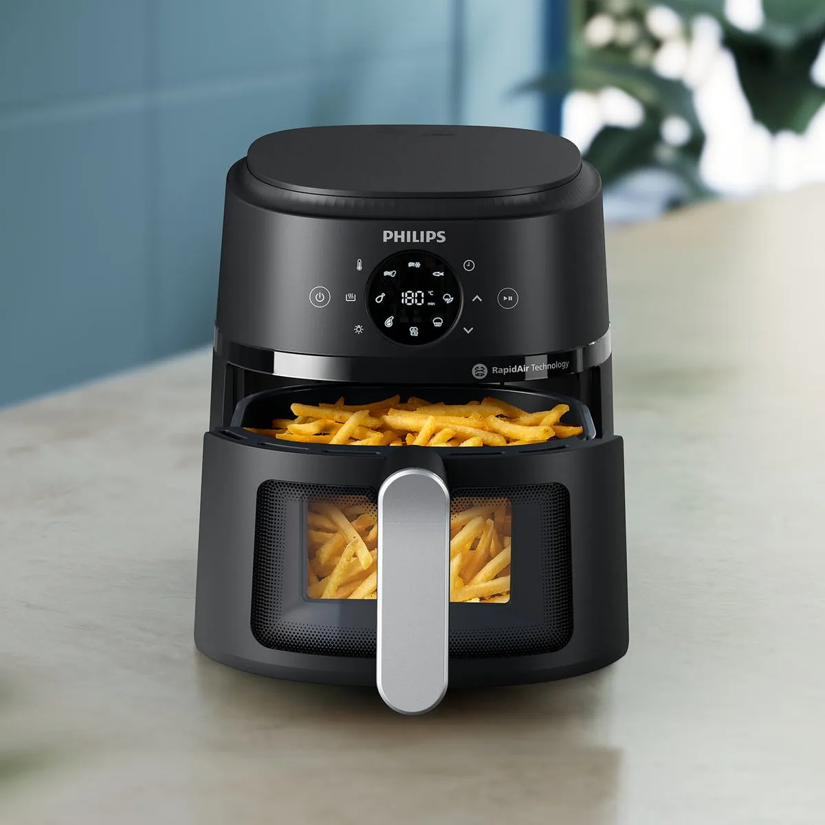 Philips 2000 Series NA211/00 Heteluchtfriteuse 3,2L - 1300W - Zwart/Zilver