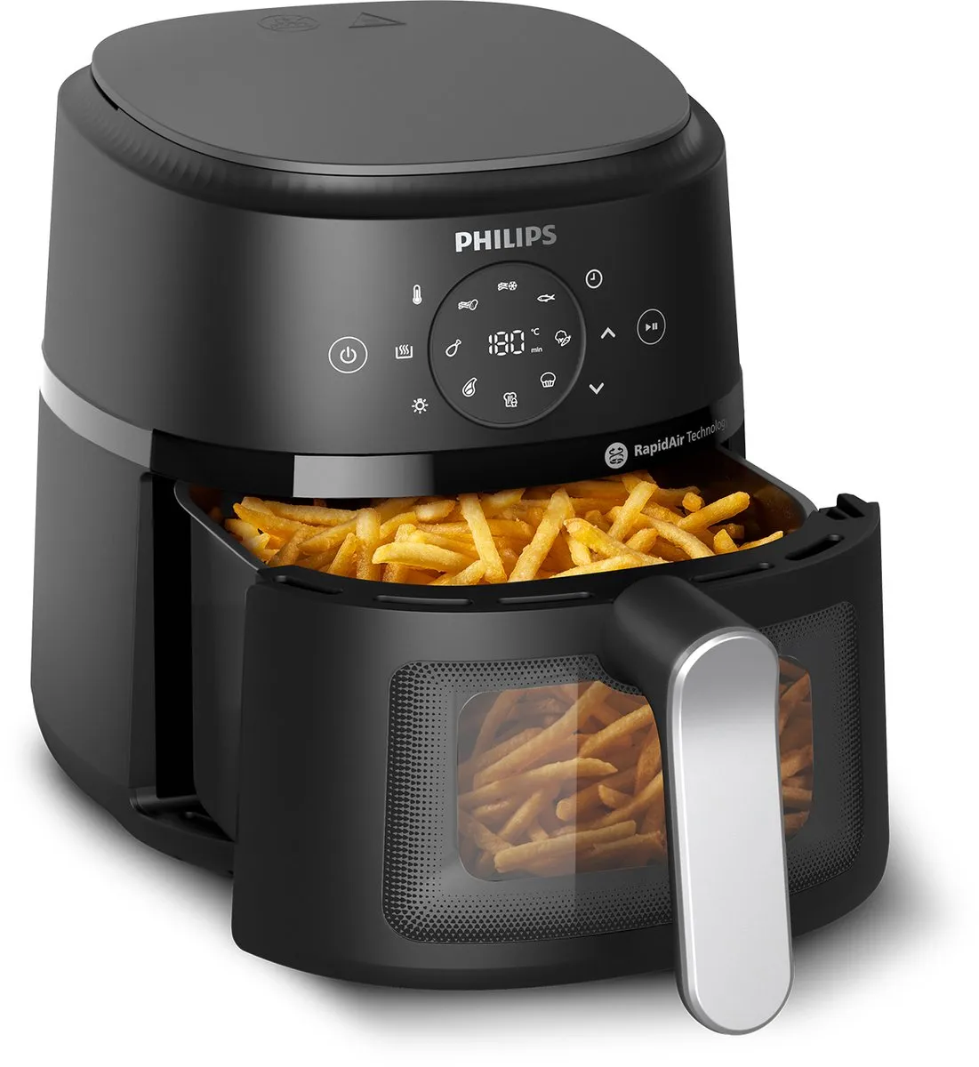 Philips 2000 Series NA211/00 Heteluchtfriteuse 3,2L - 1300W - Zwart/Zilver
