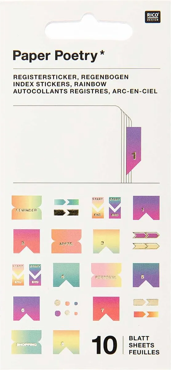 Rico Design Paper Poetry Stickerboek Index Tabs