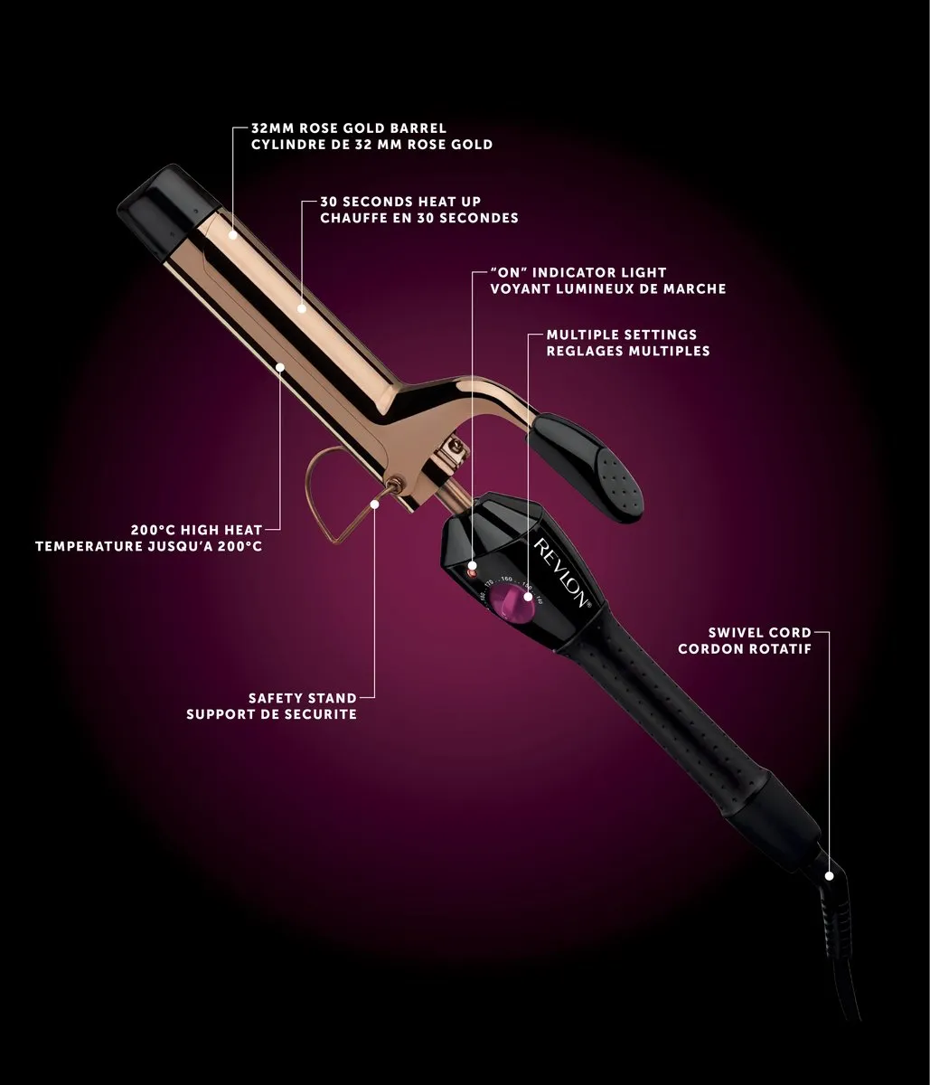 Revlon RVIR1159E - Krultang - Zwart/Goud - Minimale temperatuur 140°C - Rechte Krultang