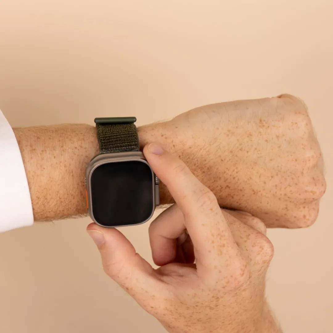 Imoshion Nylon Bandje Apple Watch 44-49mm - Donkergroen