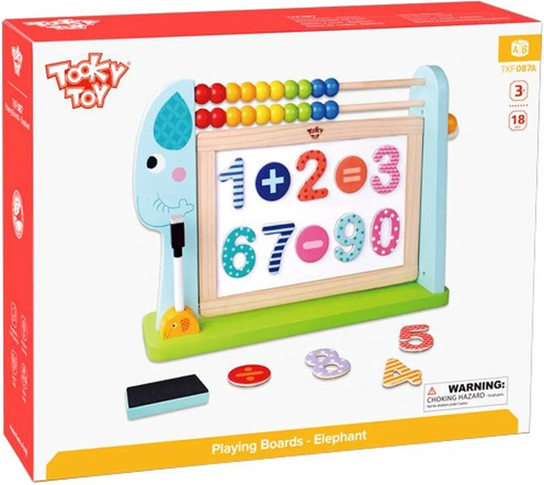 Tooky Toy TKF087 Magnetisch Kinderbord - Abacus & Cijfers - 37x26cm - Multicolor