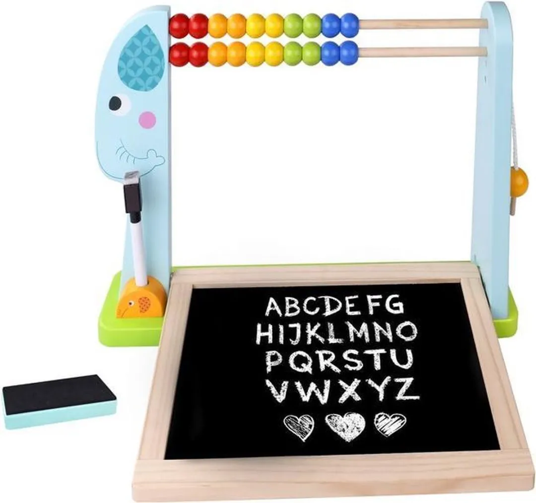 Tooky Toy TKF087 Magnetisch Kinderbord - Abacus & Cijfers - 37x26cm - Multicolor